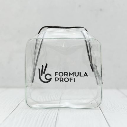 Косметичка прозрачная квадратная с лого ФП